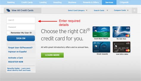 online access citibank credit card.
